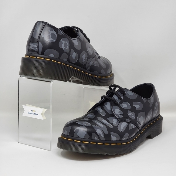 Dr. Martens 1461 Distorted Leopard Print Oxford Black/Gray- Men Sz 6/Wnms 7 New main image 8